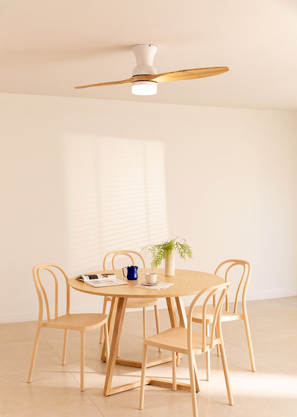 CREATE - WIND PROP - Ventilatore da soffitto 40W silenzioso Ø132 cm 100% legno