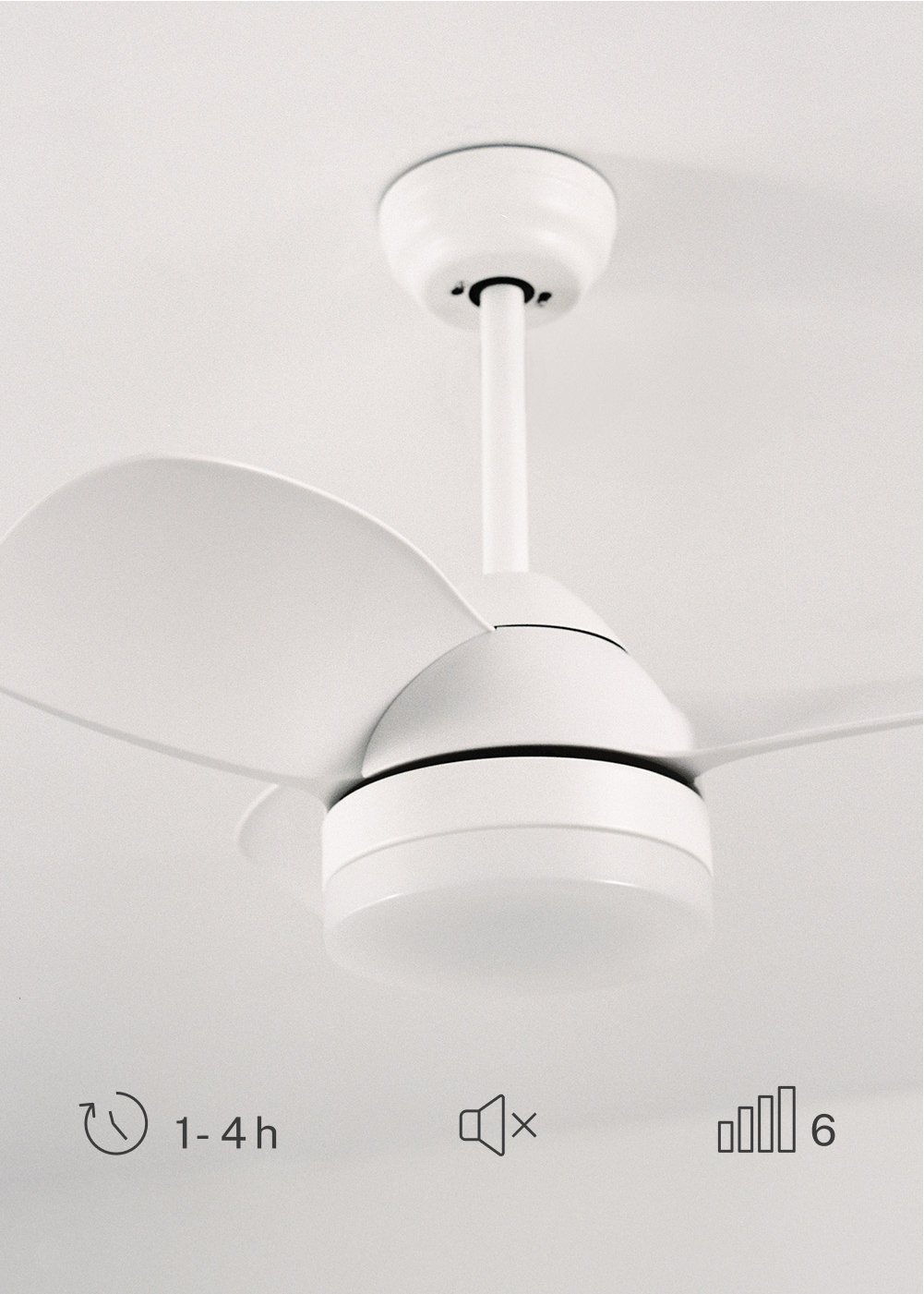 CREATE - WIND ROUND - Ventilatore da soffitto 40W silenzioso Ø76 cm con luce LED da 15W