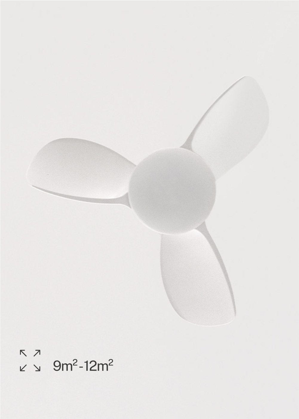 CREATE - WIND ROUND - Ventilatore da soffitto 40W silenzioso Ø76 cm con luce LED da 15W