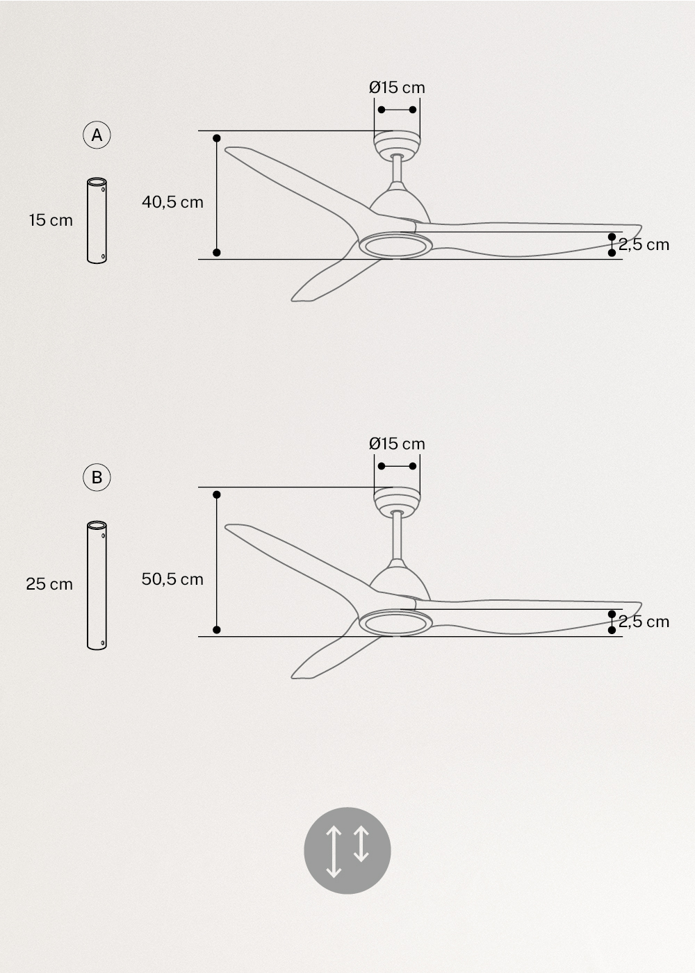 CREATE - WIND SAIL - Ventilatore da soffitto 90W silenzioso XL Ø163 cm