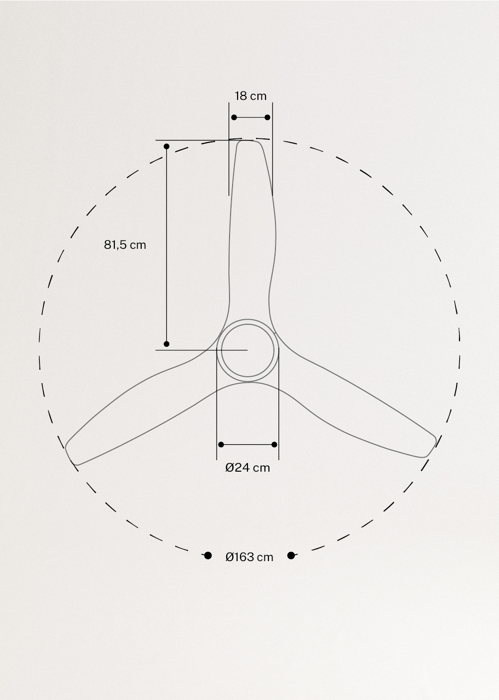 CREATE - WIND SAIL - Ventilatore da soffitto 90W silenzioso XL Ø163 cm