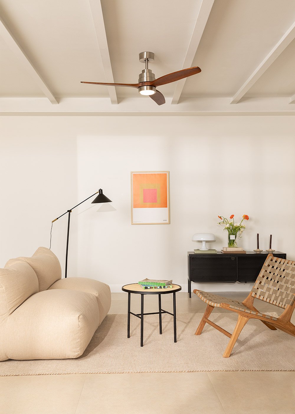 CREATE - WIND STYLANCE - Ventilatore da soffitto 40W silenzioso Ø132 cm 100% legno