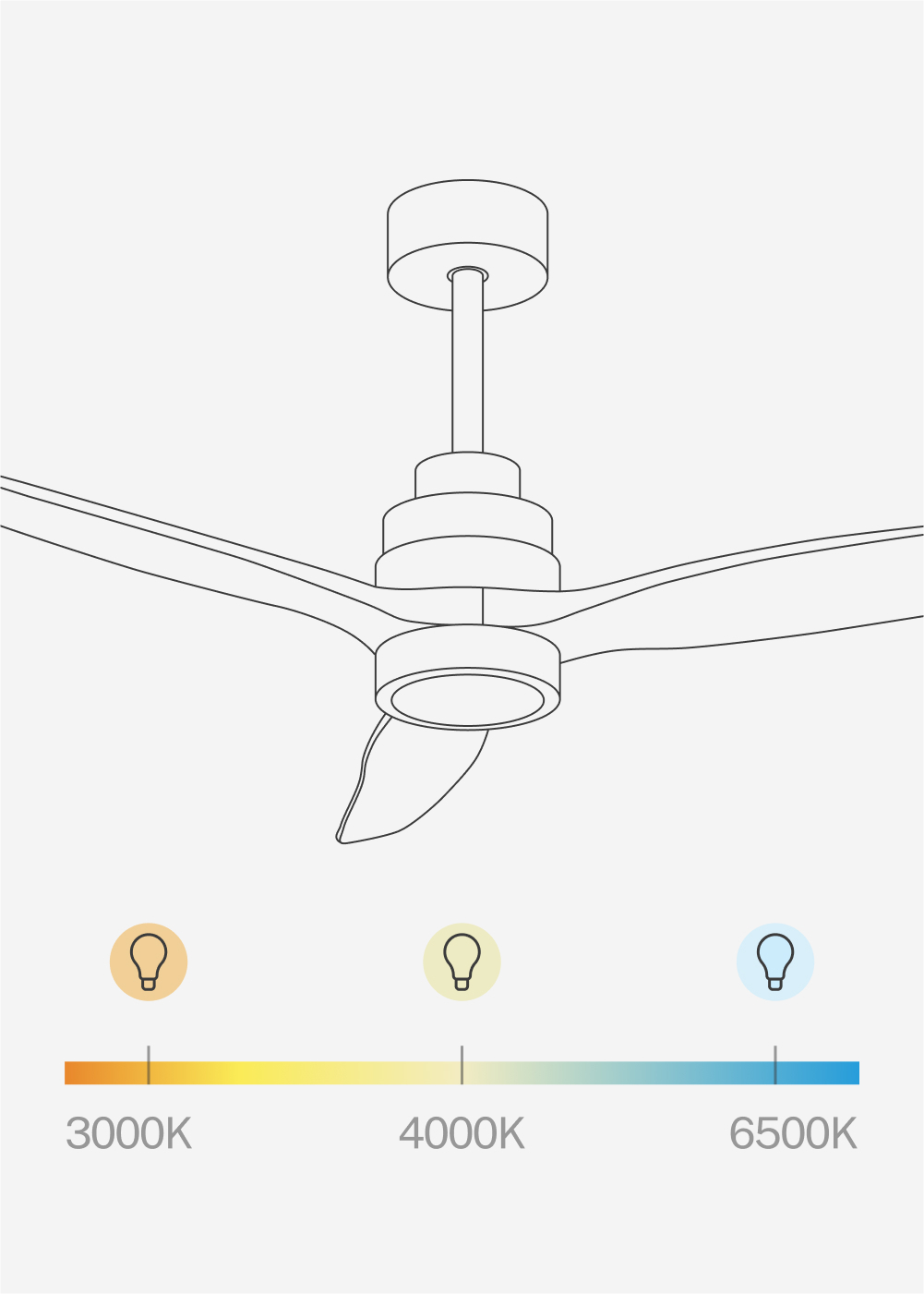 CREATE - WIND STYLANCE - Ventilatore da soffitto 40W silenzioso Ø132 cm 100% legno