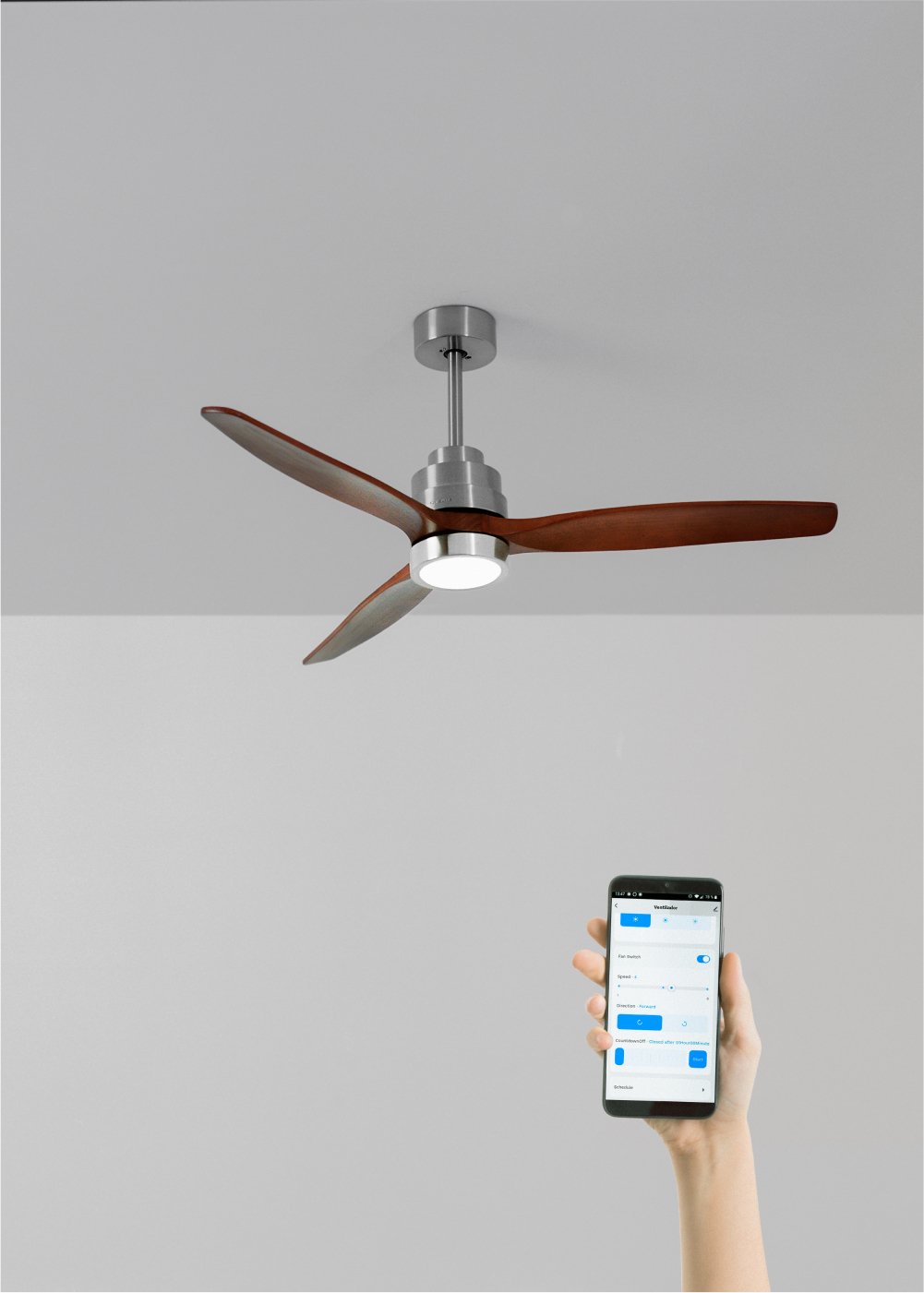 CREATE - WIND STYLANCE - Ventilatore da soffitto 40W silenzioso Ø132 cm 100% legno