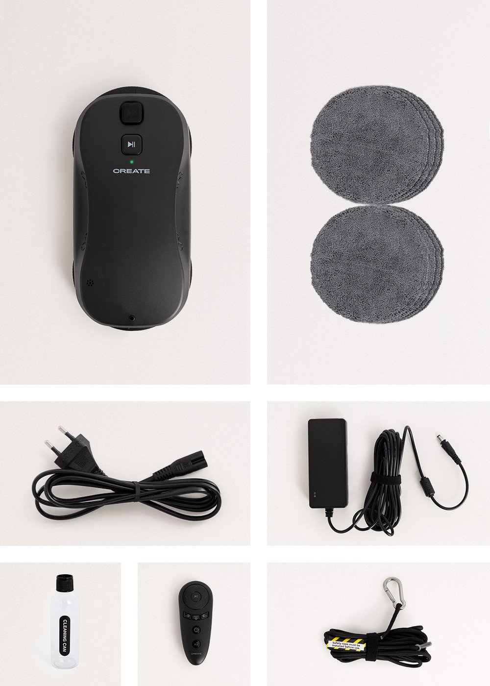 CREATE - WIPEBOT PRO - Robot puliscivetri automatico con WiFi