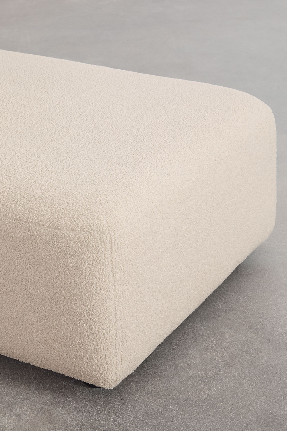 Divano angolare componibile in 3 pezzi con pouf Fogler