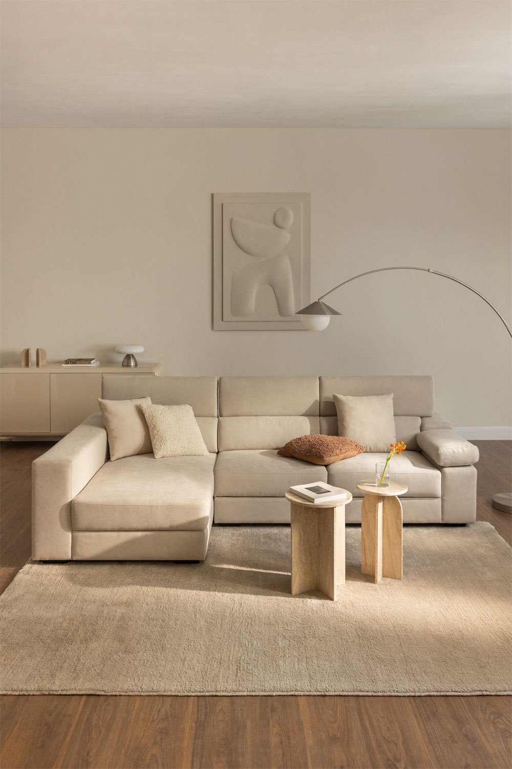 Divano Aramis a 3 posti con chaise longue sinistra