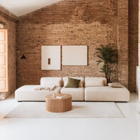 Divano chaise longue modulare in 3 pezzi Fogler