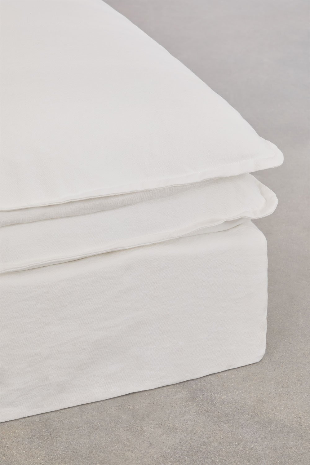Divano chaise longue modulare in 3 pezzi Grace in lino e cotone