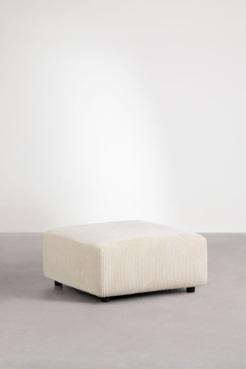 Divano componibile angolare destro in 2 pezzi con bracciolo basso e pouf (â†”ï¸Ž285 cm) Bruna