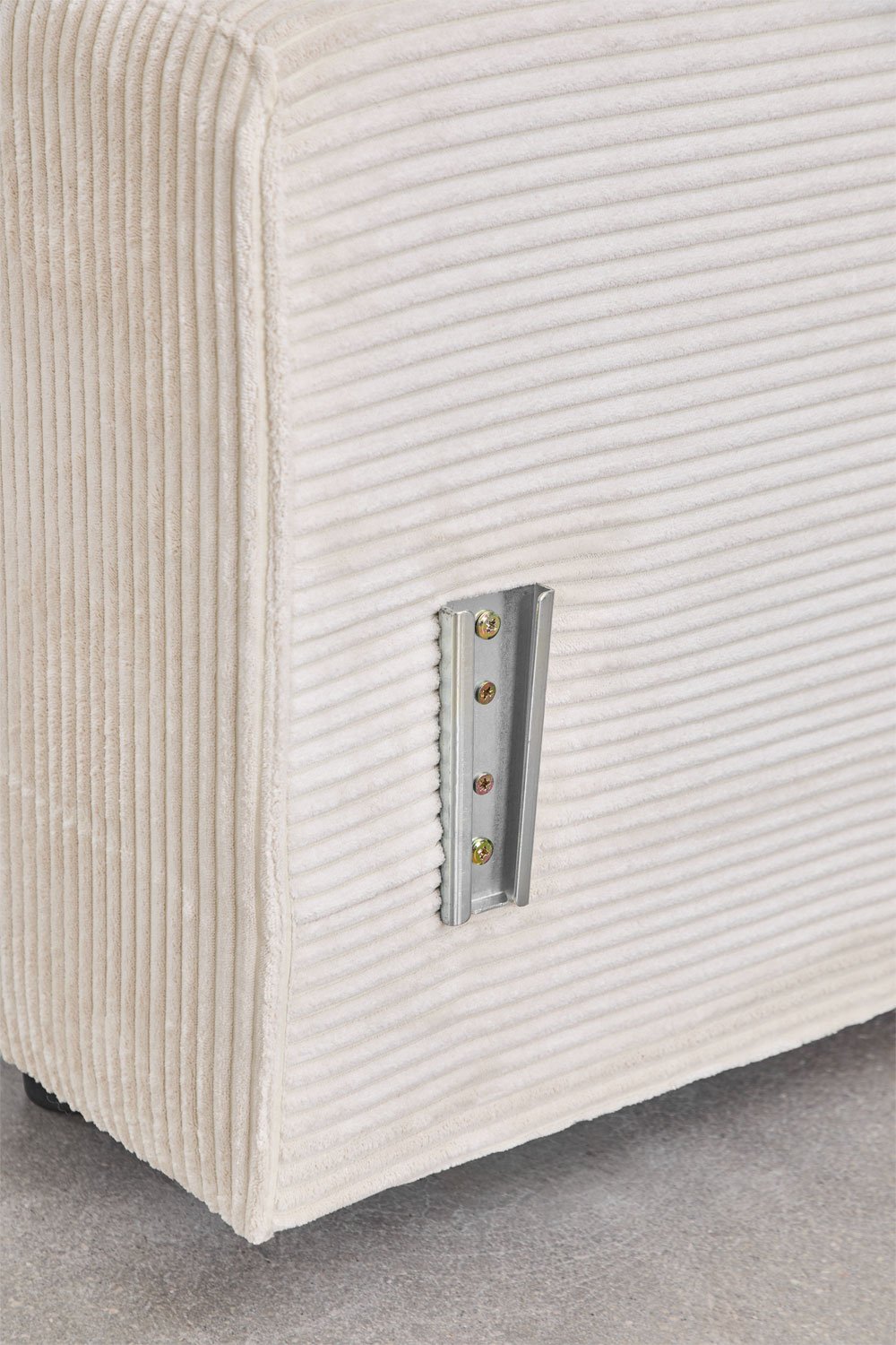 Divano componibile angolare destro in 2 pezzi con bracciolo basso e pouf (â†”ï¸Ž285 cm) Bruna