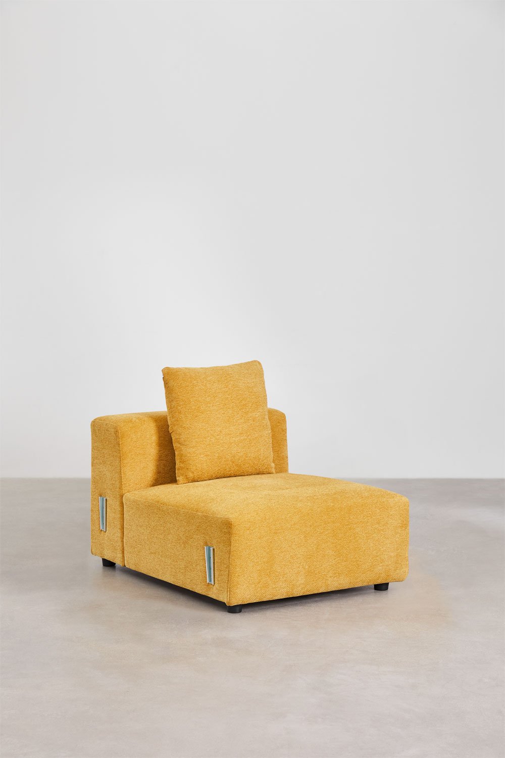 Divano modulare angolare destro a 2 pezzi con bracciolo alto e pouf (â†”ï¸Ž285 cm) Bruna