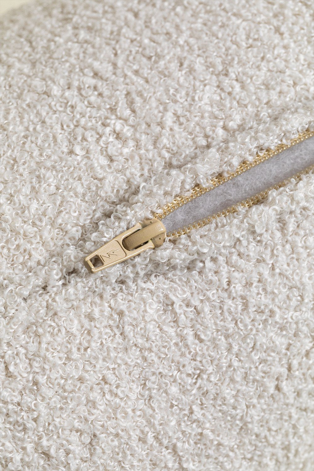Divano componibile angolare destro in 3 pezzi con pouf triangolare in shearling Borjan