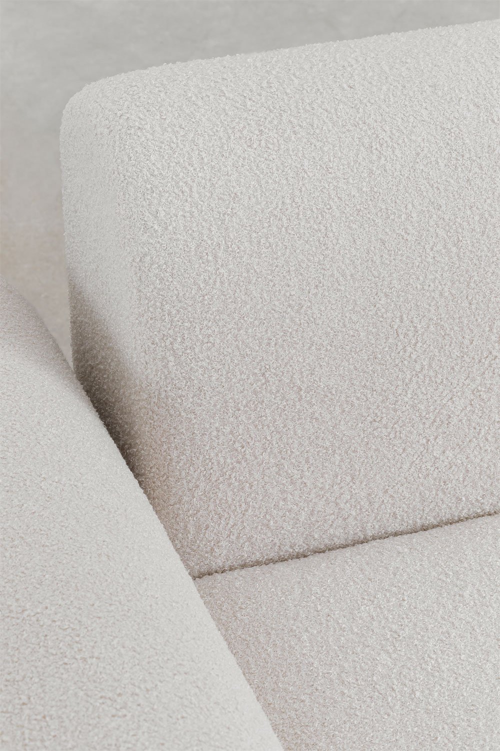 Divano componibile angolare destro in 3 pezzi con pouf triangolare in shearling Borjan