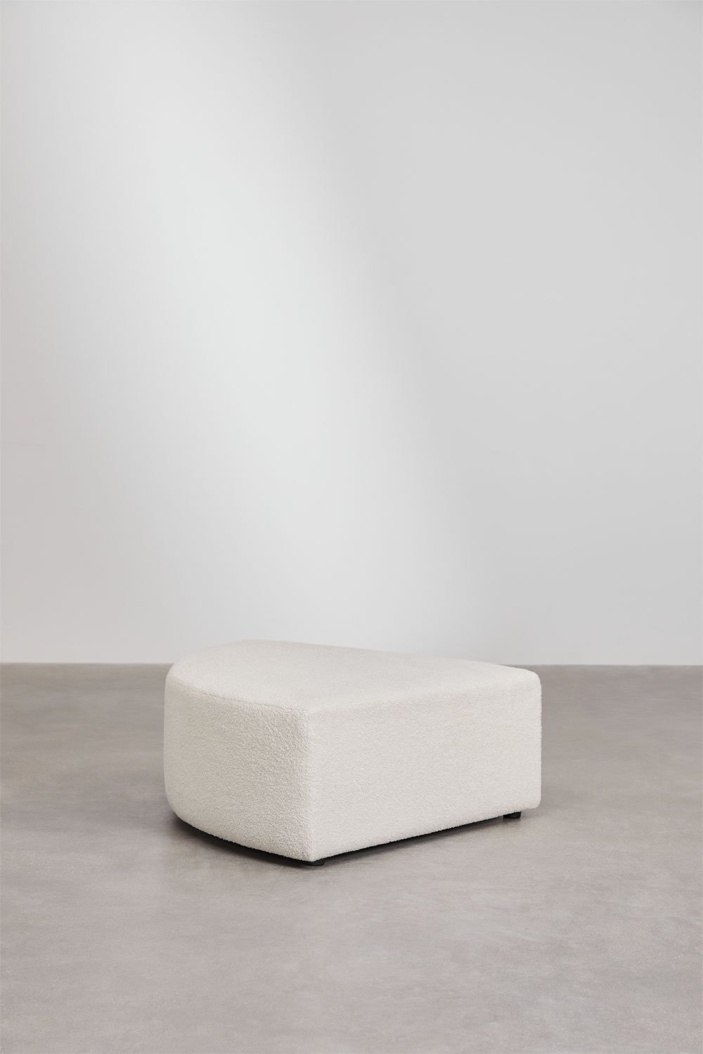 Divano componibile angolare destro in 3 pezzi con pouf triangolare in shearling Borjan