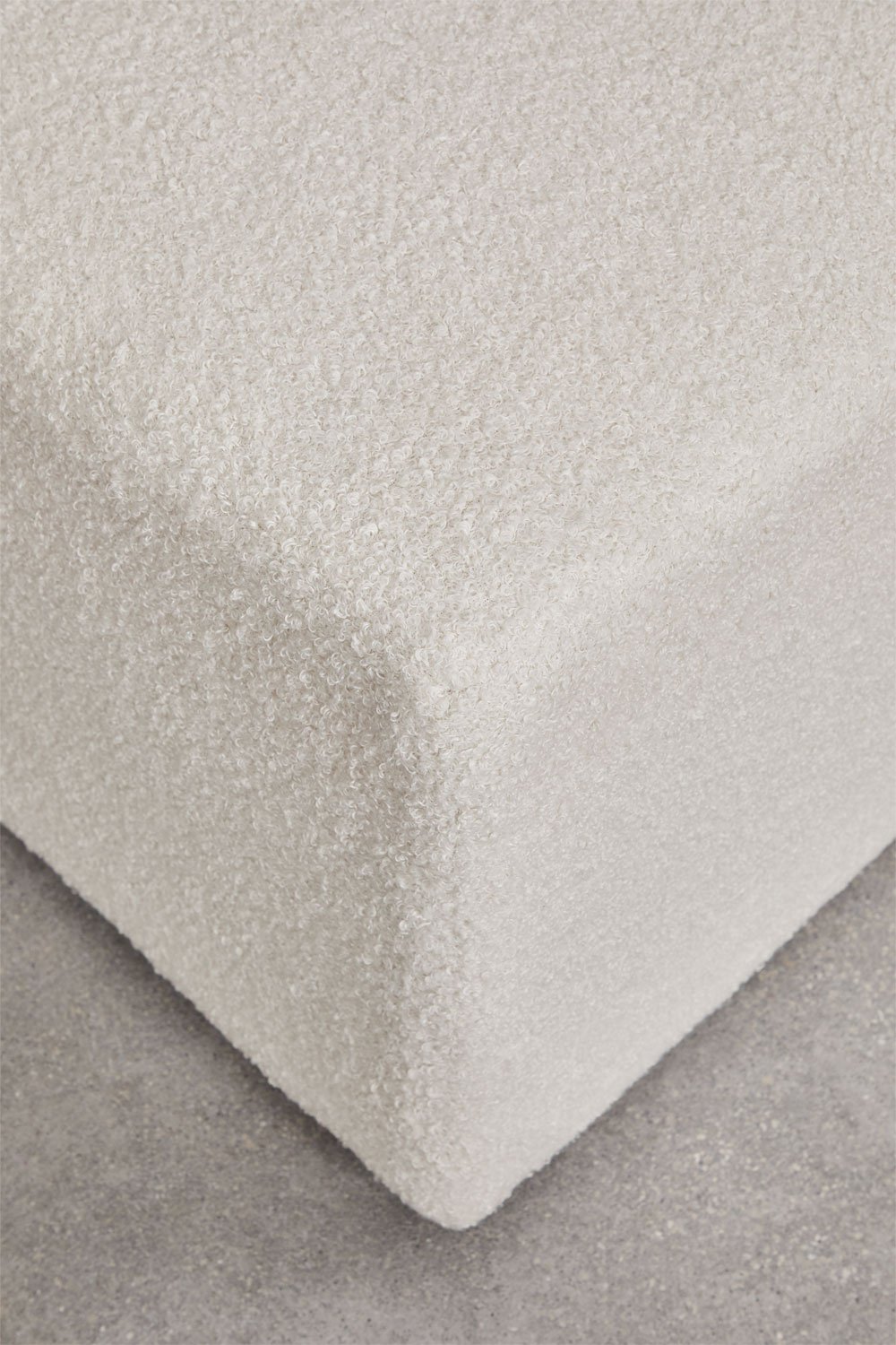 Divano componibile angolare destro in 3 pezzi con pouf triangolare in shearling Borjan