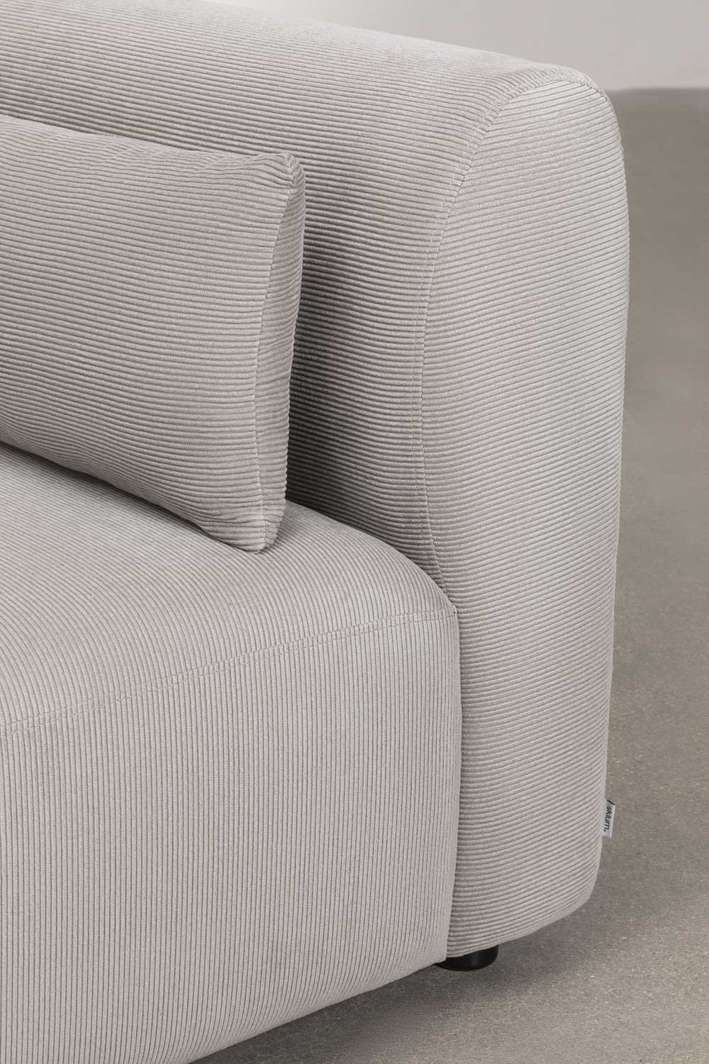 Divano componibile angolare in 2 pezzi con chaise longue sinistra e pouf Fogler