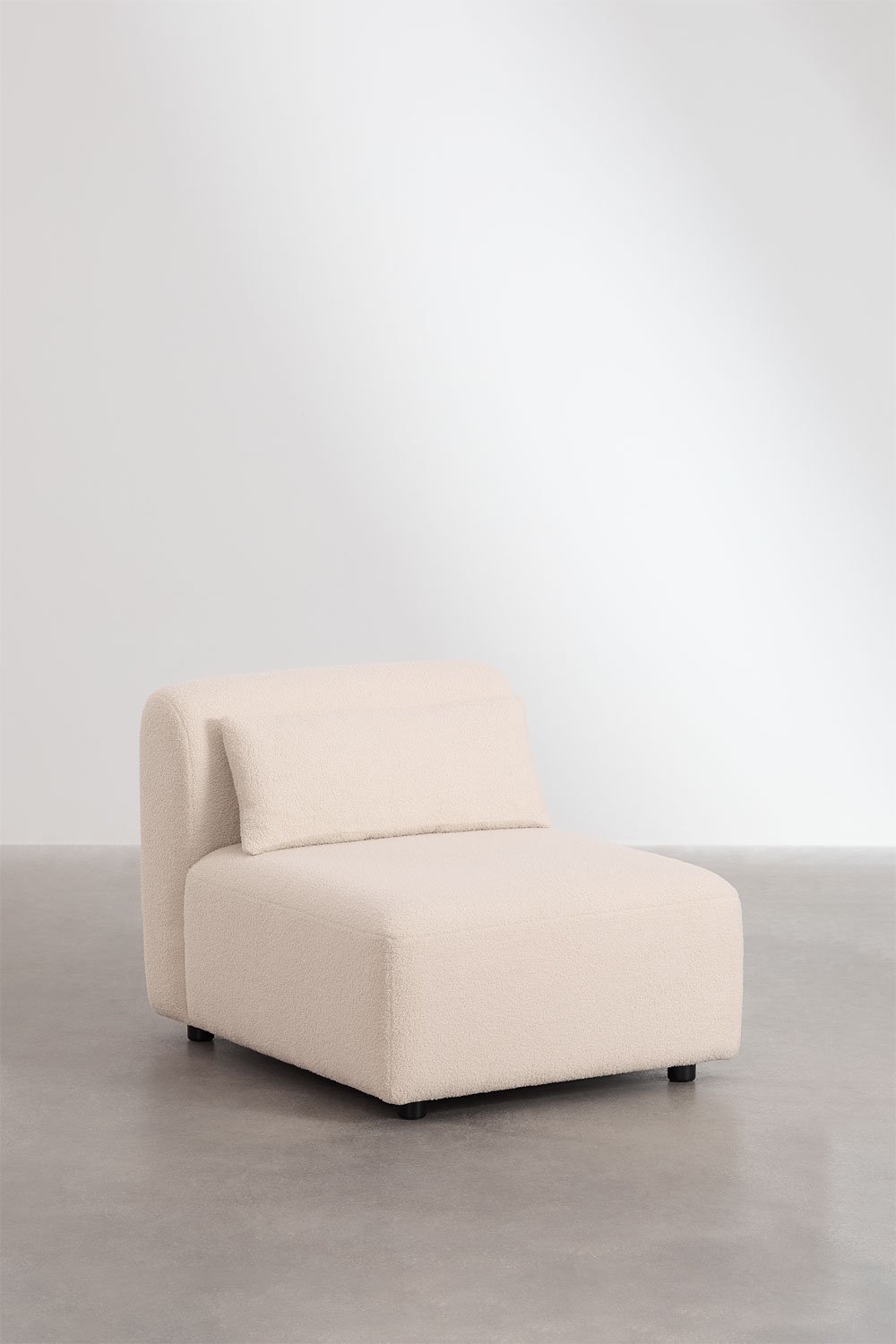 Divano componibile angolare in 4 pezzi con chaise longue destra e pouf Fogler