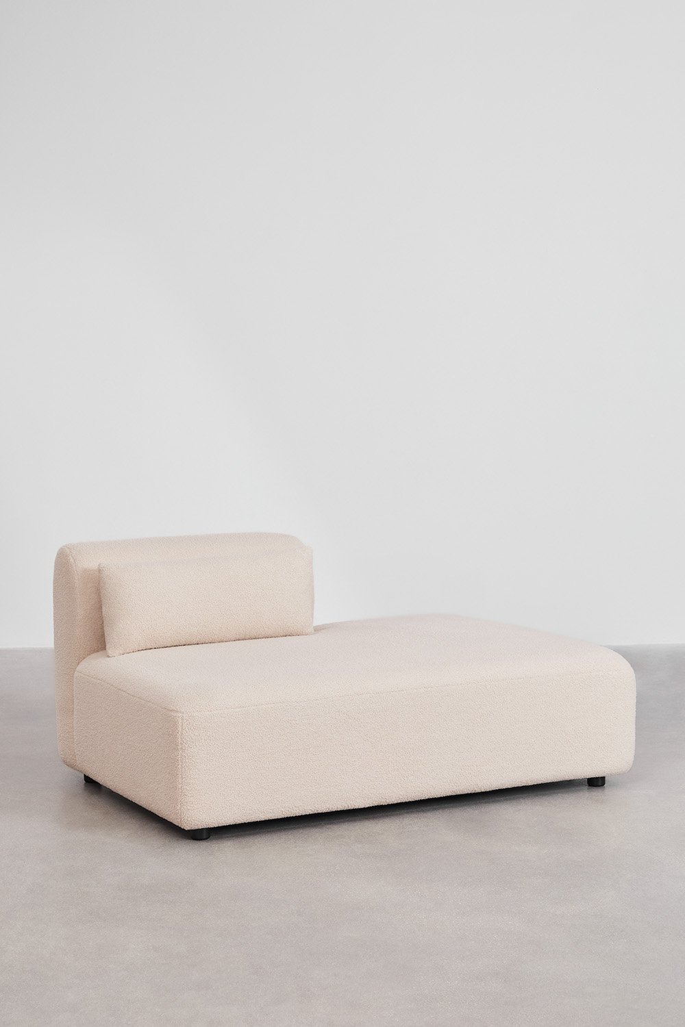 Divano componibile angolare in 4 pezzi con chaise longue destra e pouf Fogler