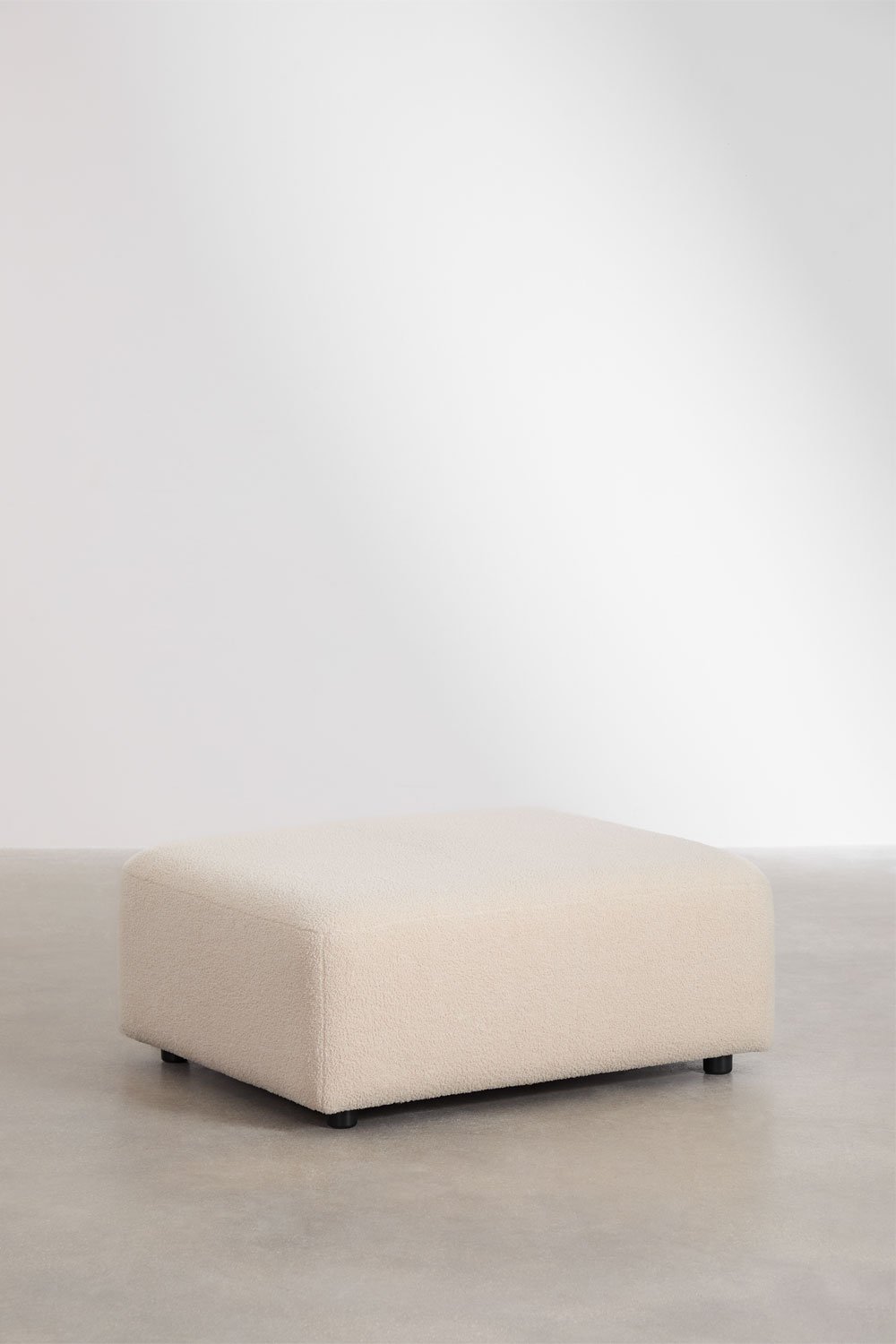 Divano componibile angolare in 4 pezzi con chaise longue destra e pouf Fogler