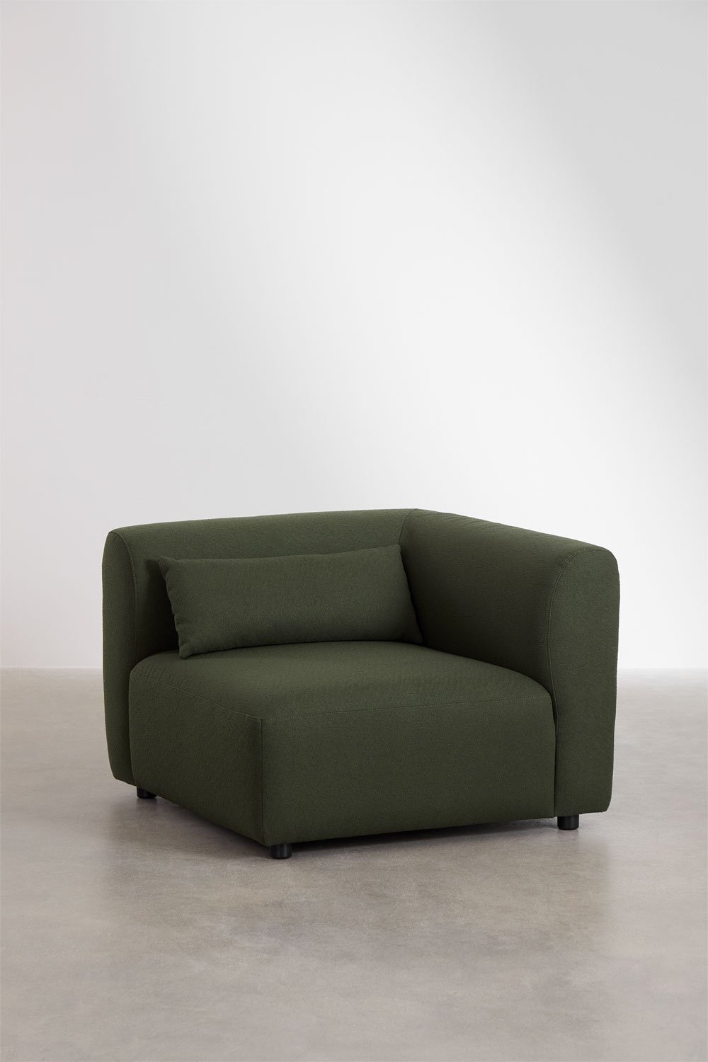 Divano componibile angolare in 4 pezzi con chaise longue destra e pouf Fogler