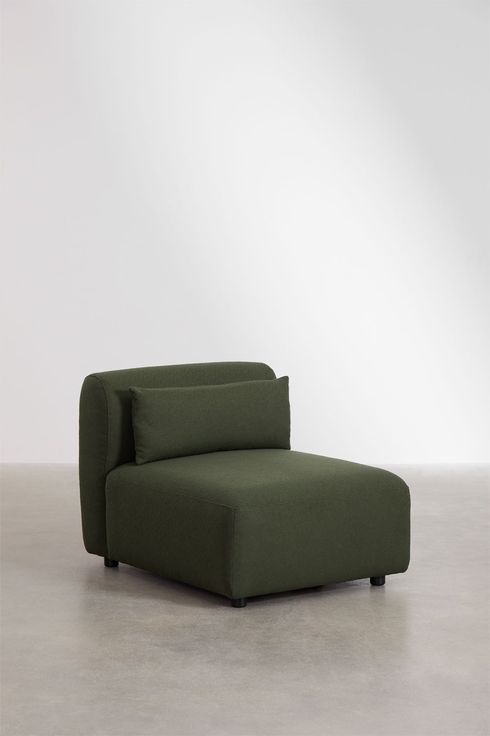Divano componibile angolare in 4 pezzi con chaise longue destra e pouf Fogler