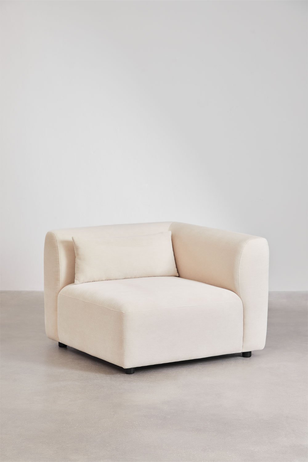 Divano componibile angolare in 5 pezzi con pouf Fogler