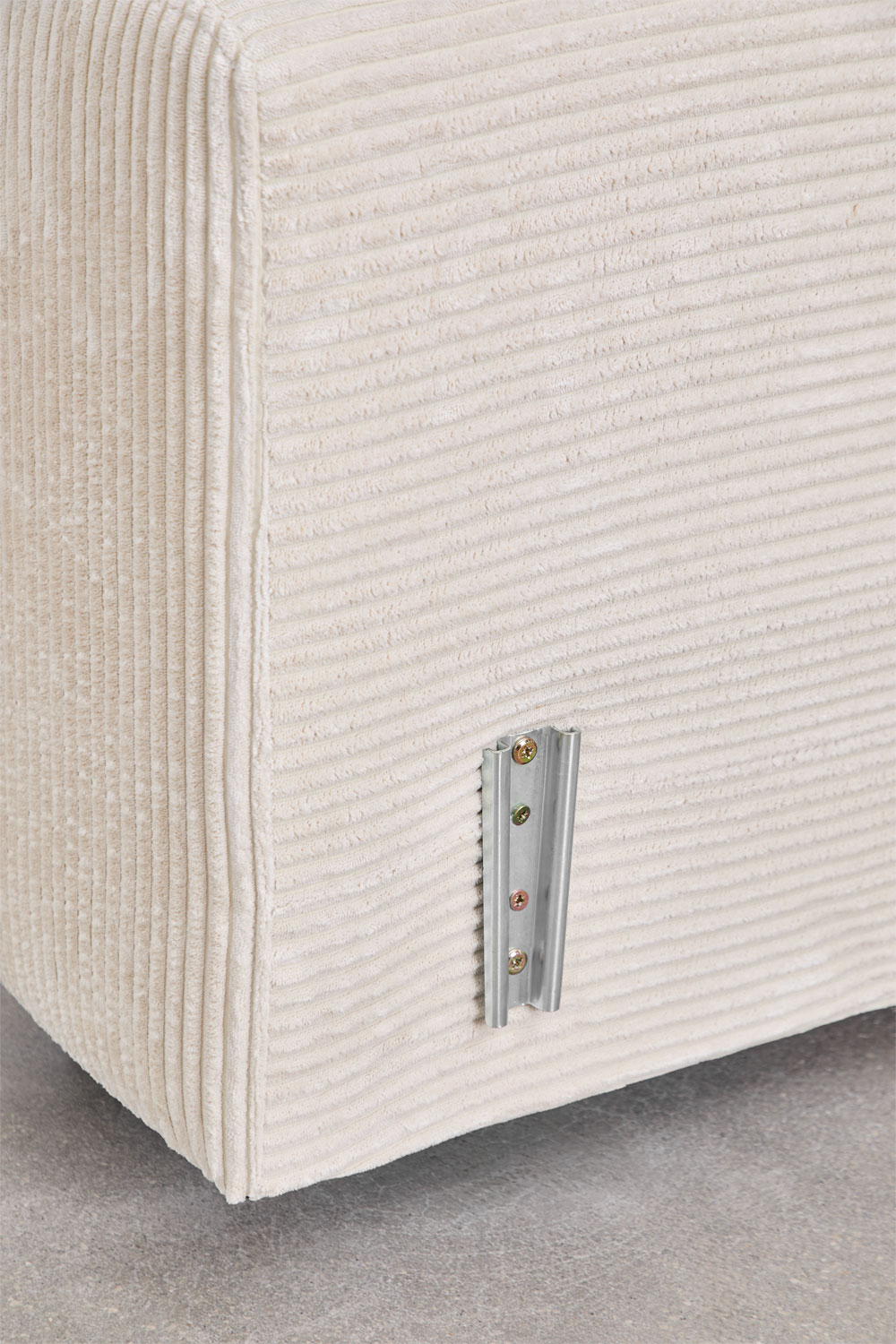 Divano componibile angolare sinistro in 2 pezzi con bracciolo basso e pouf (â†”ï¸Ž285 cm) Bruna