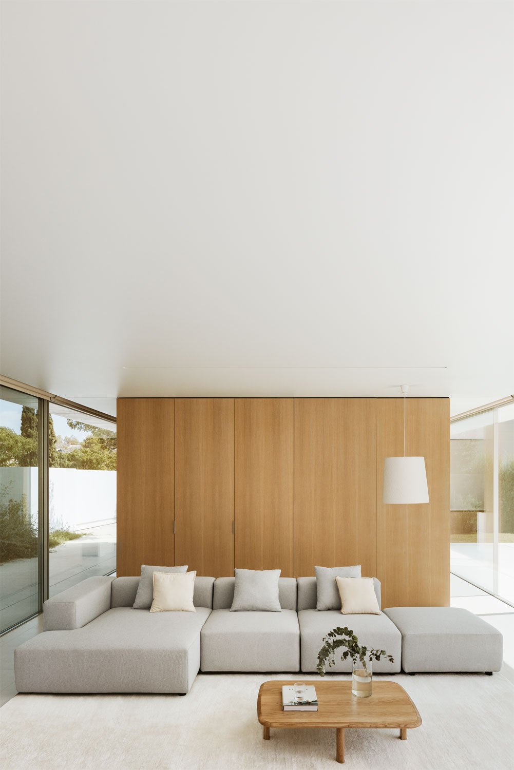 Divano modulare con chaise longue angolare sinistra a 3 pezzi con pouf (â†”ï¸Ž390 cm) Bruna