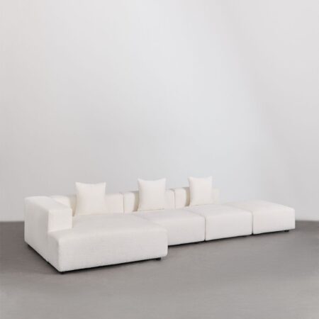 Divano modulare con chaise longue angolare sinistra a 3 pezzi con pouf (â†”ï¸Ž390 cm) Bruna
