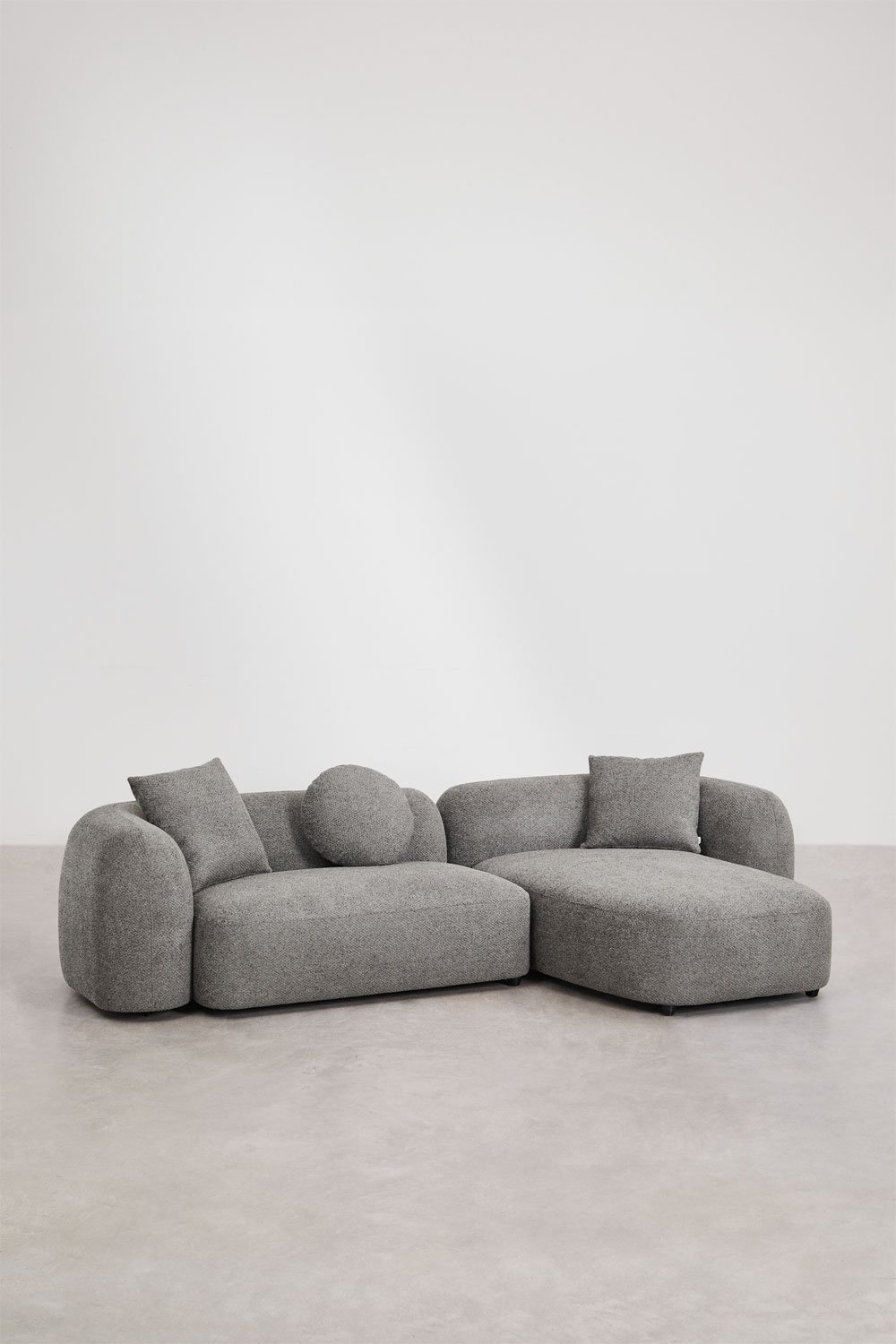 Divano modulare destro con chaise longue in 2 pezzi in ciniglia Coco