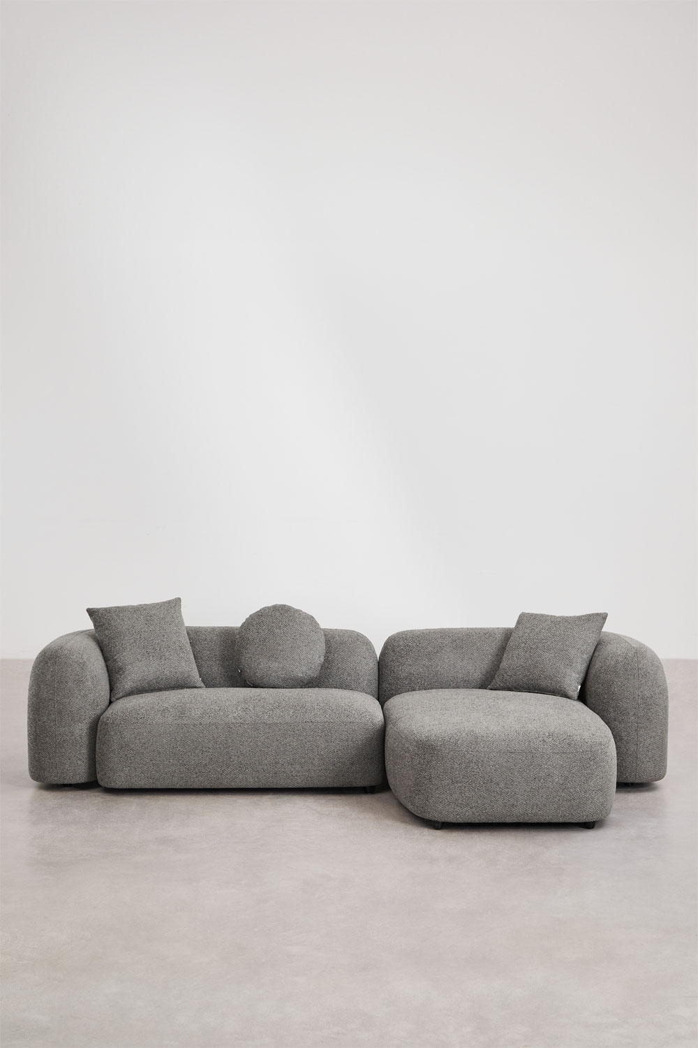 Divano modulare destro con chaise longue in 2 pezzi in ciniglia Coco
