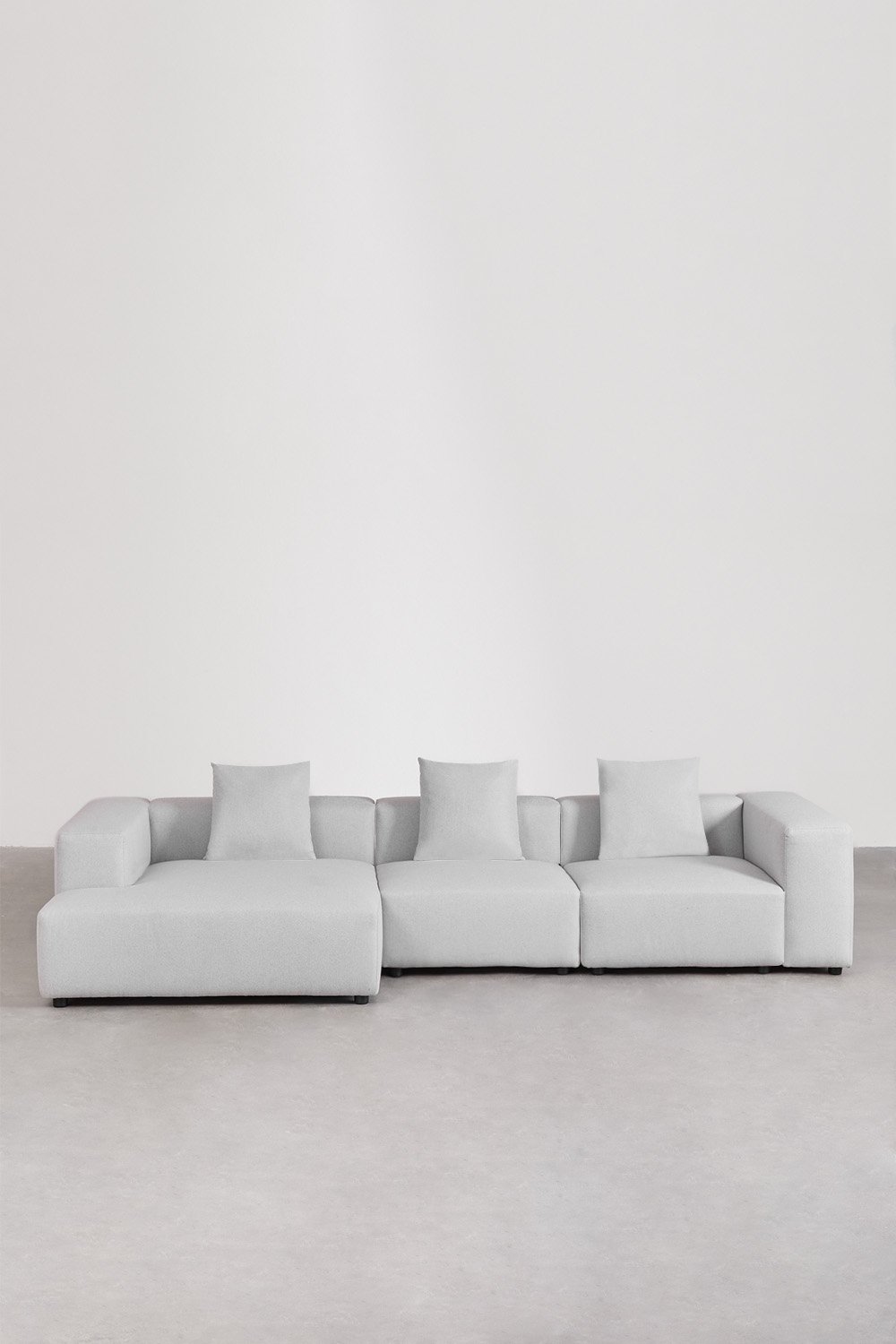 Sofà modulare con chaise longue sinistra a 3 pezzi (↔︎335 cm) con bracciolo alto Bruna