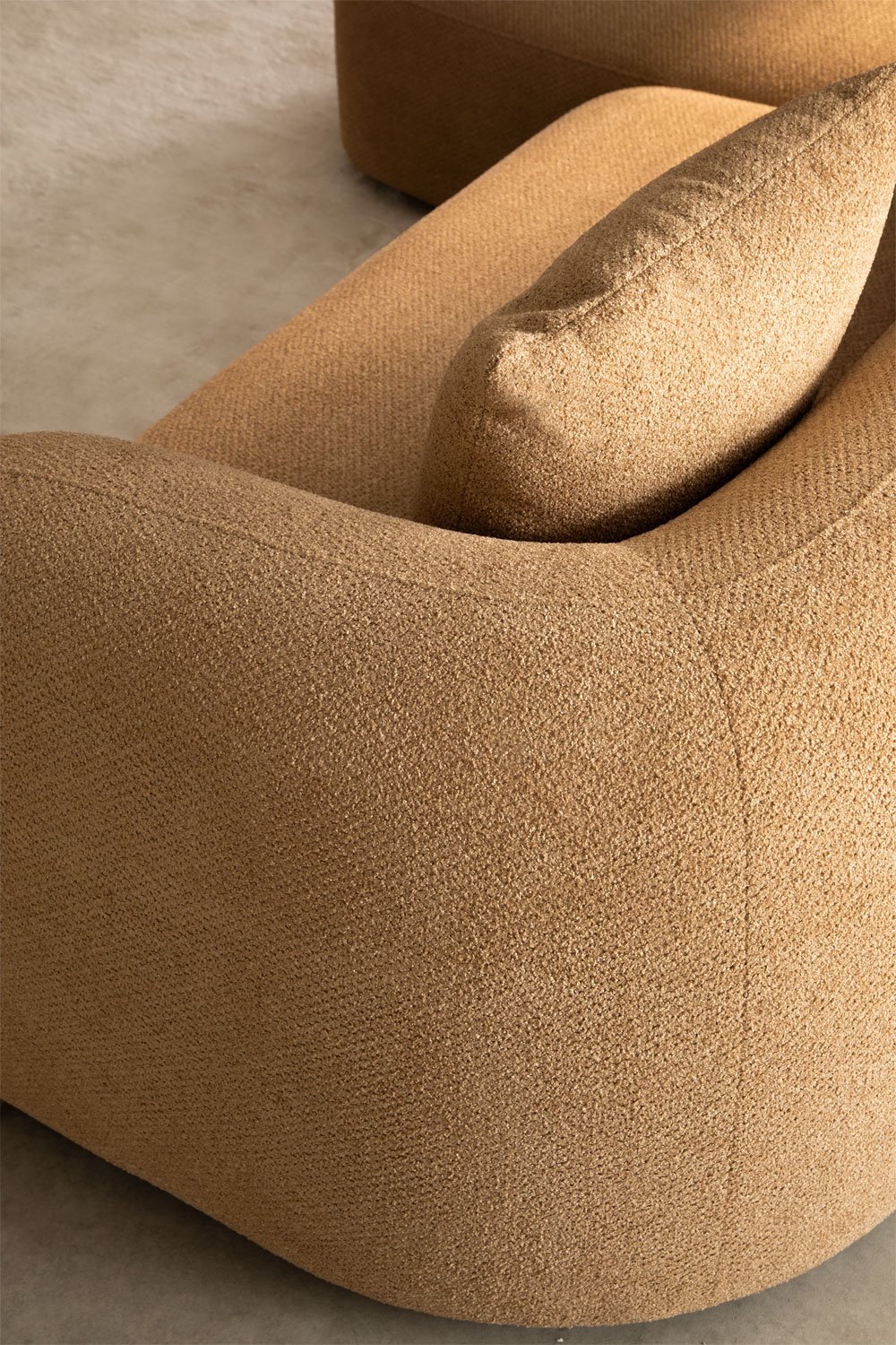 Sofà modulare con chaise longue sinistra a 2 pezzi in ciniglia Coco