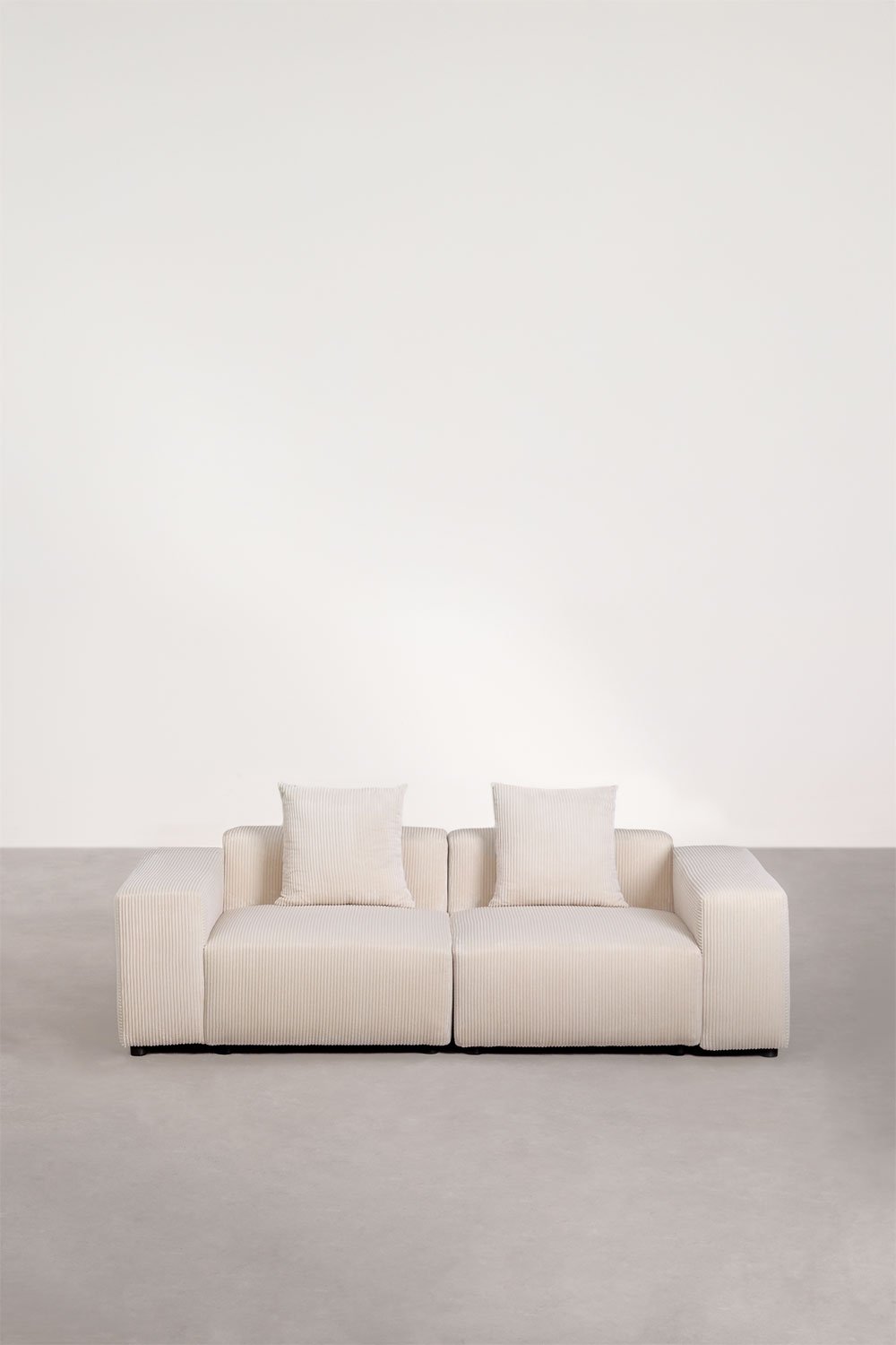 Divano componibile in 2 pezzi (â†”ï¸Ž230 cm) con braccioli bassi Bruna