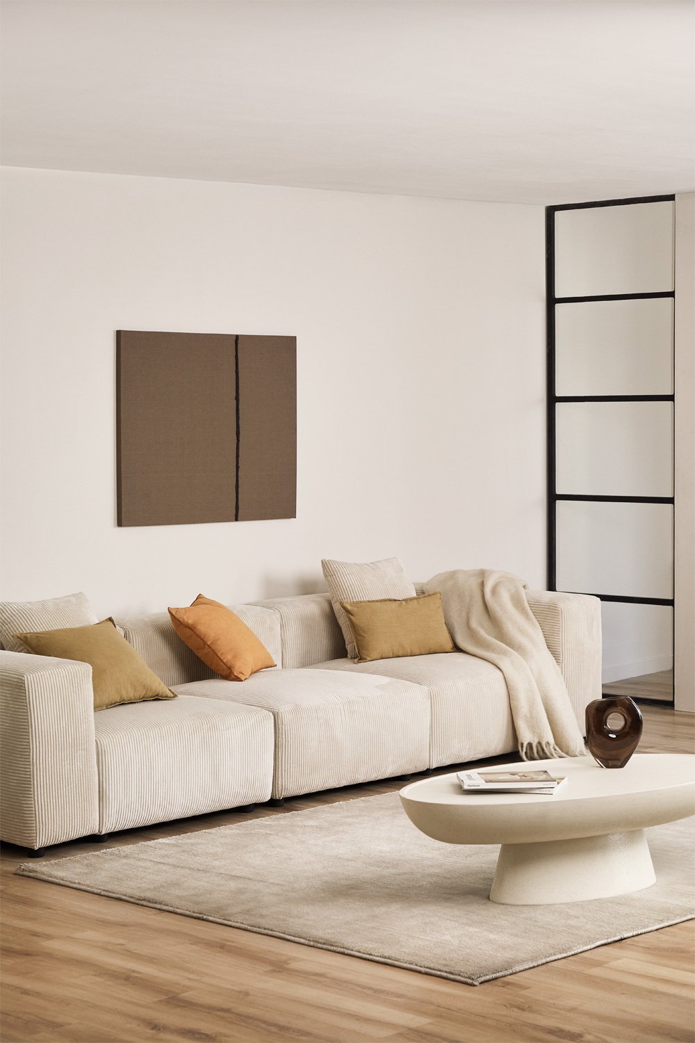 Sofà modulare a 3 pezzi (↔︎315 cm) con bracciolo alto Bruna