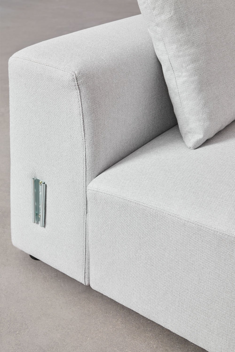 Sofà modulare a 4 pezzi con bracciolo alto e pouf (↔︎400 cm) Bruna
