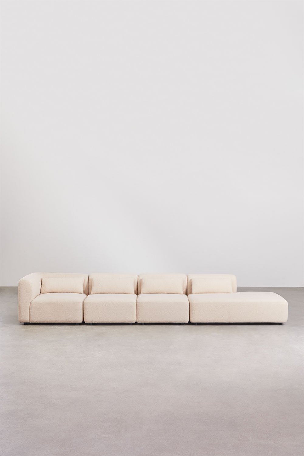 Divano modulare angolare Fogler in 4 pezzi con chaise lounge destra