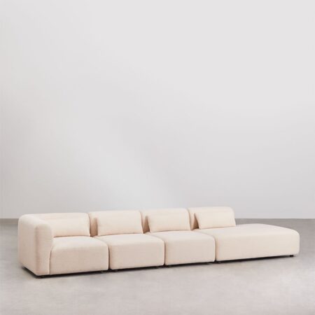 Divano modulare angolare Fogler in 4 pezzi con chaise lounge destra