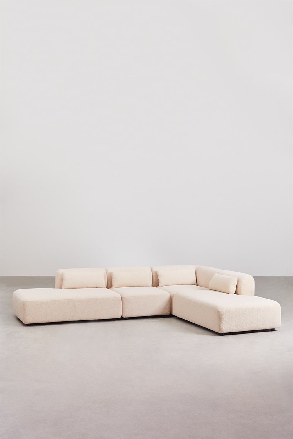 Divano modulare angolare Fogler in 4 pezzi con doppia chaise lounge