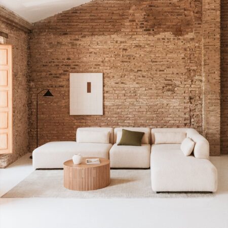 Divano modulare angolare Fogler in 4 pezzi con doppia chaise lounge