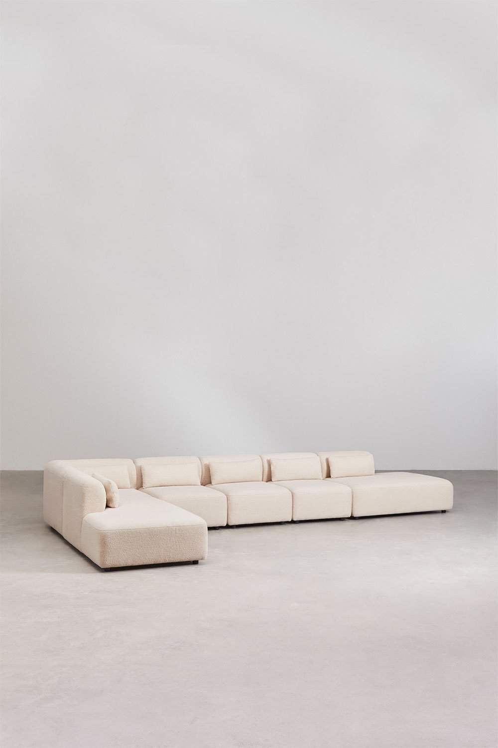 Divano modulare angolare Fogler in 6 pezzi con doppia chaise lounge