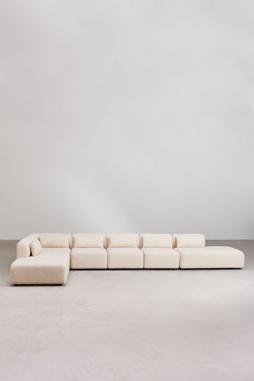 Divano modulare angolare Fogler in 6 pezzi con doppia chaise lounge