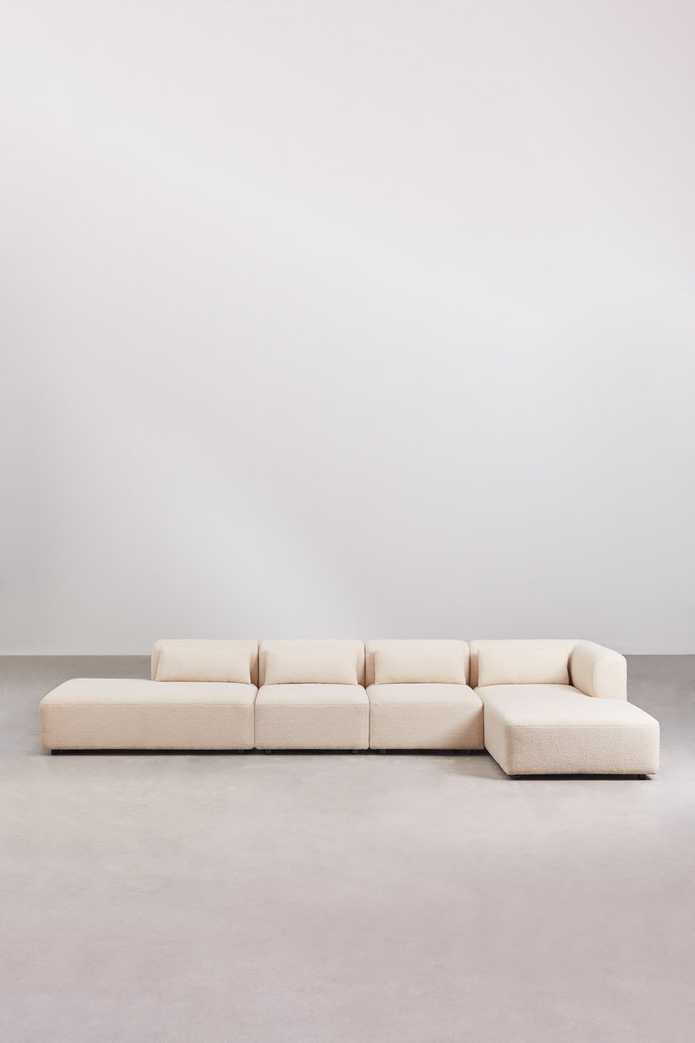 Divano modulare chaise longue ad angolo destro in 4 pezzi con chaise longue Fogler
