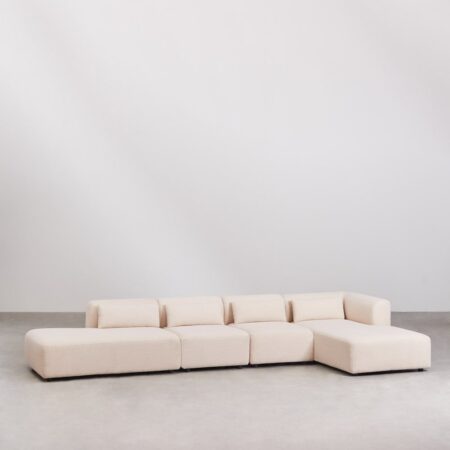 Divano modulare chaise longue ad angolo destro in 4 pezzi con chaise longue Fogler