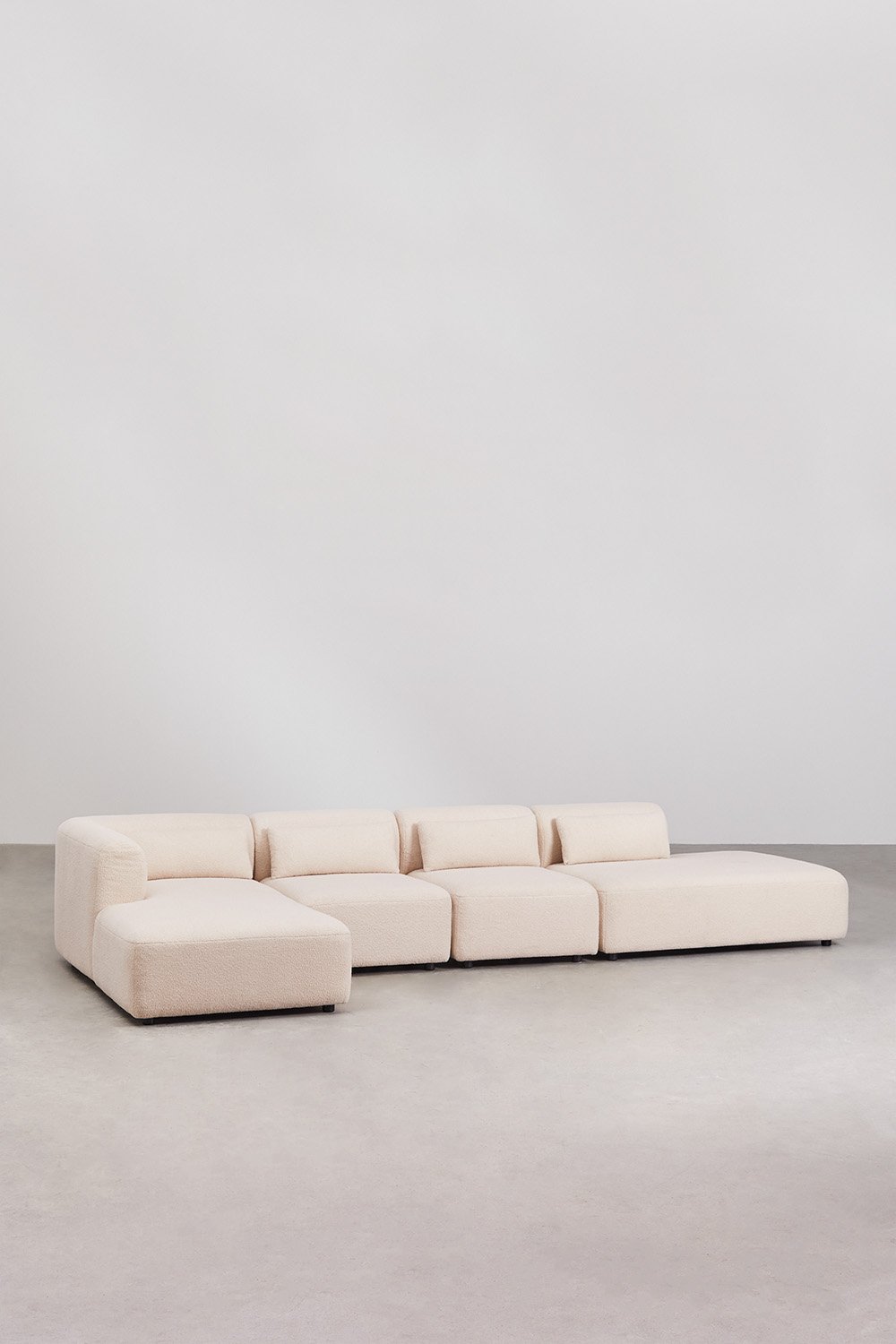 Divano modulare chaise longue ad angolo sinistro in 4 pezzi con chaise longue Fogler