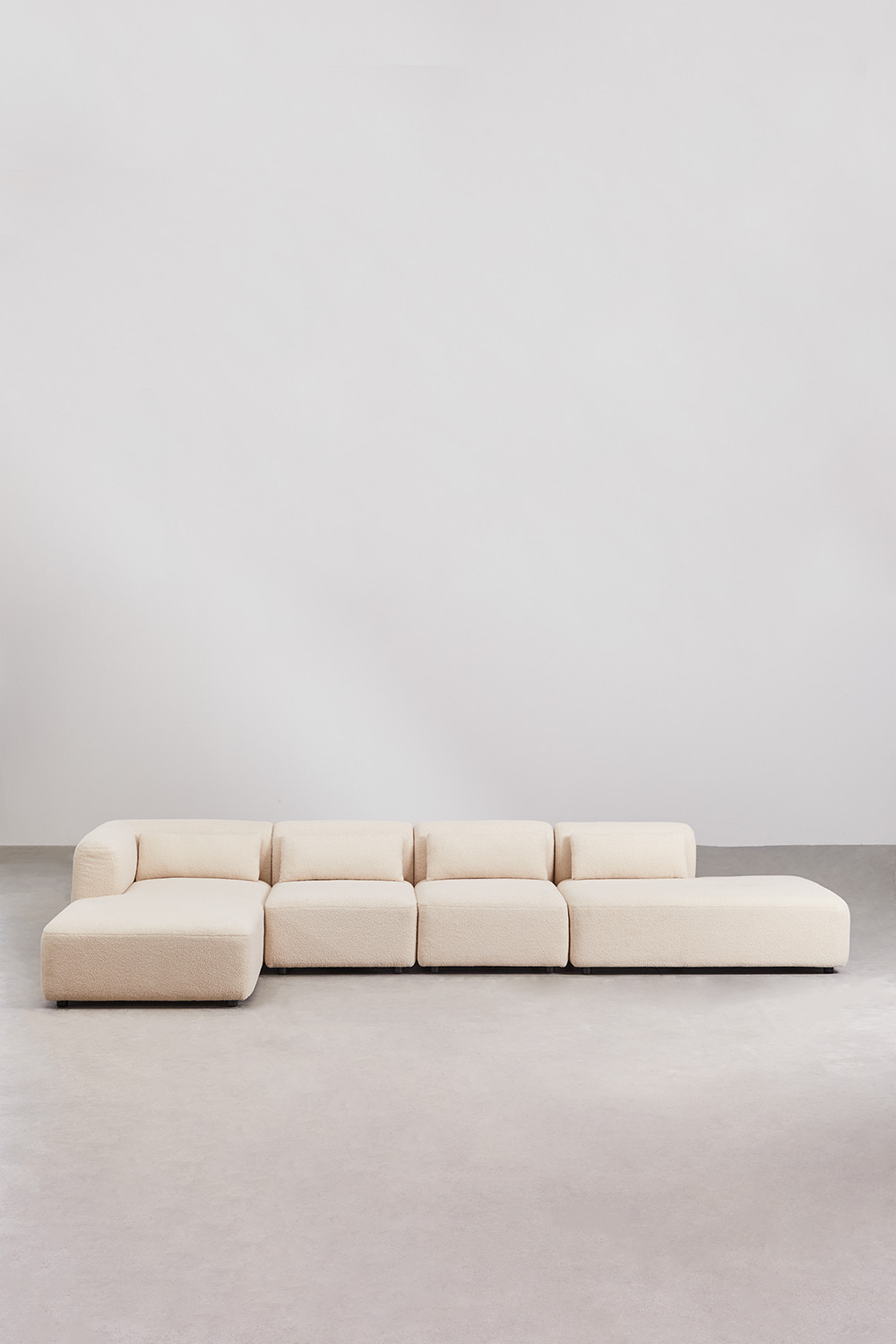 Divano modulare chaise longue ad angolo sinistro in 4 pezzi con chaise longue Fogler
