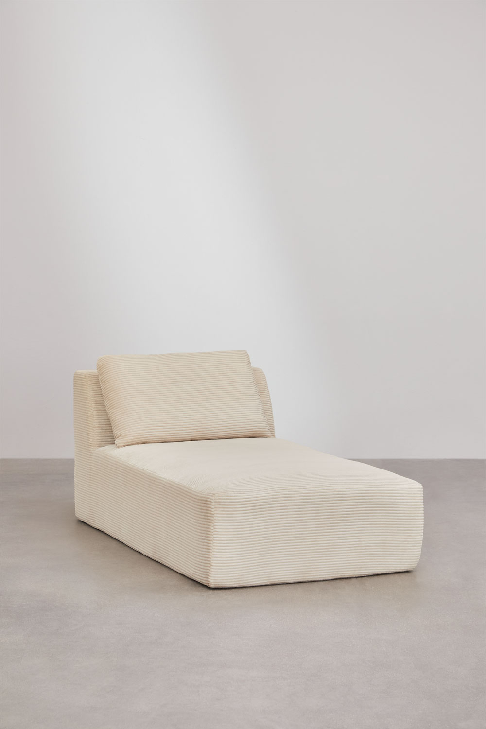 Divano chaise longue modulare in 2 pezzi in velluto a coste sottovuoto Temple