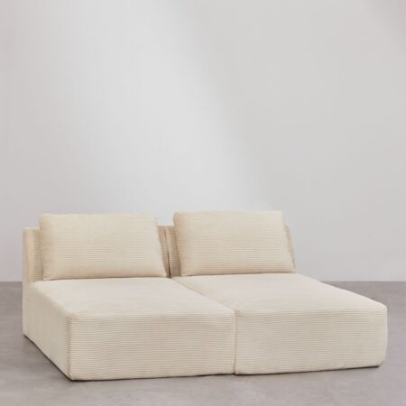 Divano chaise longue modulare in 2 pezzi in velluto a coste sottovuoto Temple