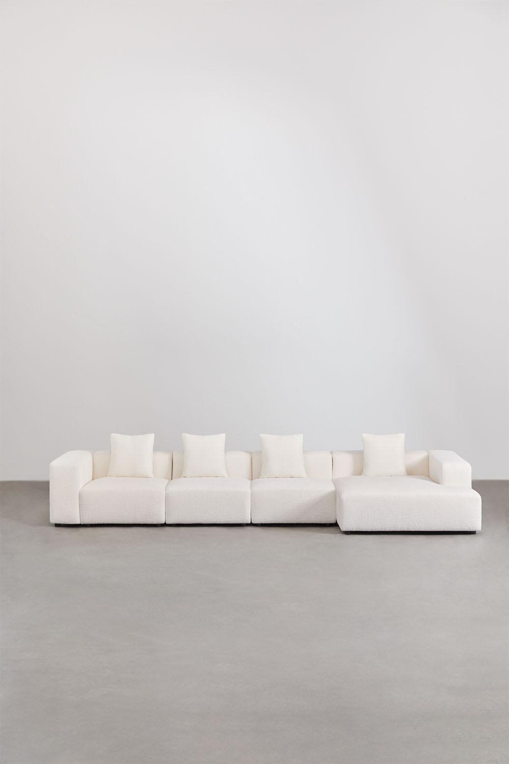 Divano modulare con chaise longue destra a 4 pezzi (â†”ï¸Ž420 cm) con bracciolo alto Bruna